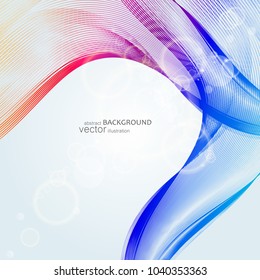 Abstract background with colorful waves. Vector.