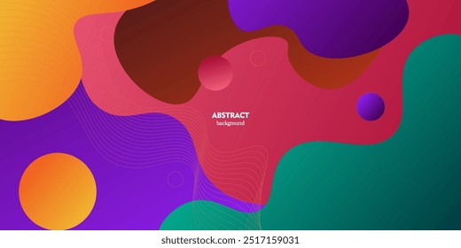 Abstract background with colorful waves. Abstract colorful waves. Wavy banner. Colorful geometric shapes.