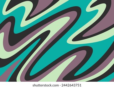 Abstract background with colorful wavy curly lines pattern