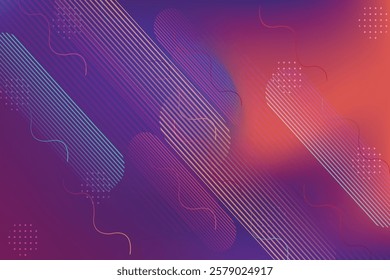 Abstract background with colorful wavy geometry