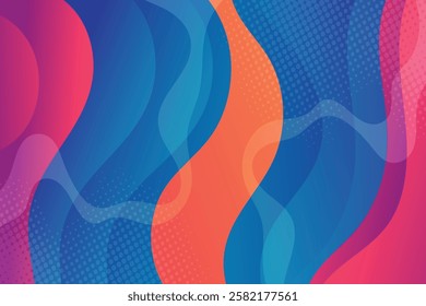 Abstract background with colorful wavy geometry