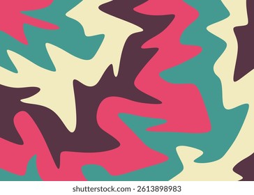 Abstract background with colorful wavy line pattern. Simple oil painting pattern