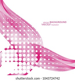 Abstract background with colorful wavy lines. Vector.