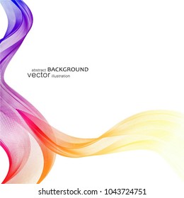 Abstract background with colorful wavy lines. Vector.