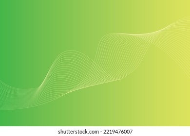 Abstract background with colorful wavy lines. Abstract green yellow gradient background design
