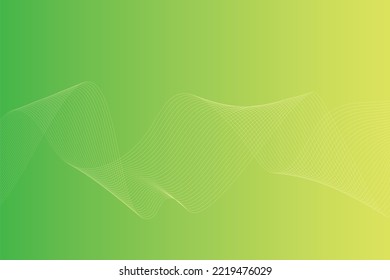 Abstract background with colorful wavy lines. Abstract green yellow gradient background design
