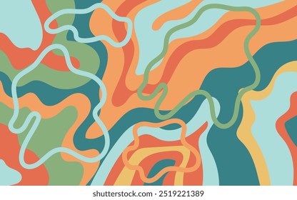 Abstract background with colorful wavy lines suitable for graphic design projects, web banners, presentations, and artistic illustrations. Great for vibrant designs.