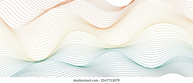 Abstract background of colorful wavy lines