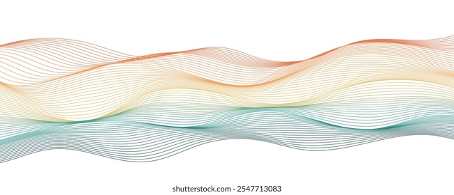 Abstract background of colorful wavy lines