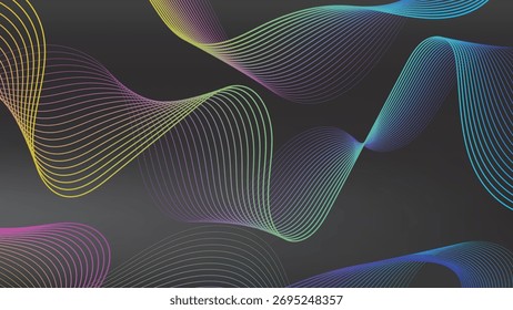 Abstract background with colorful wavy lines creating a dynamic and modern design perfect for presentations and website banners evoking a sense of flow and creativity