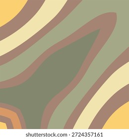 Abstract background with colorful wavy lines and shapes in shades of green, brown, and yellow.