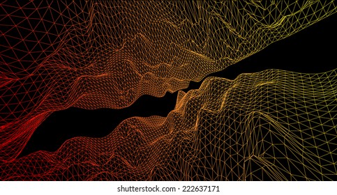 abstract background with colorful wireframe