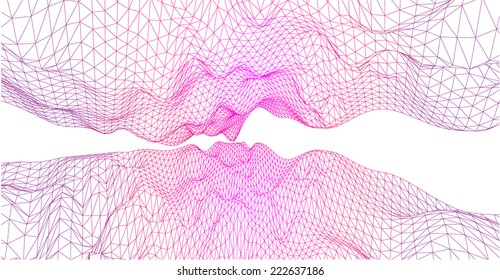 abstract background with colorful wireframe