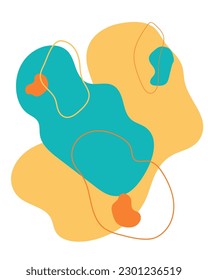 abstract background with colorful yellow, turquoise, and orange spots on white. vector illustration.