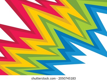 Fondo abstracto con un patrón de línea de zigzag colorido