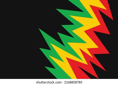 Abstract background with colorful zigzag pattern and with Jamaican color theme and with some copy space area