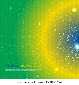 Abstract background with colors of the Brazilian flag