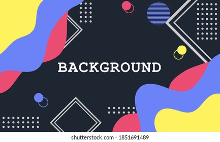 Abstract background with colour Pink, blue and yellow. Fluid style with dynamic element shape. Vector from illustrator program. EPS10 Vector Illustrator. 