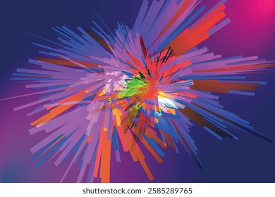 abstract background with colourful fireworks, a colourful explosion of lines and colours, abstract background with colourful circles, abstract background with colourful rays,  