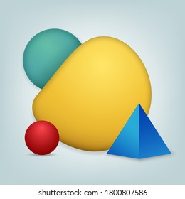 Abstract background Colourful Geometry Shapes. 3D Vector illustration.