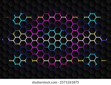 Abstract background with colourful hexagon led, stock vector