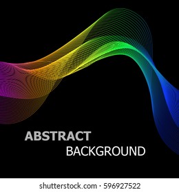 Abstract background with colourful line wave, stock vector