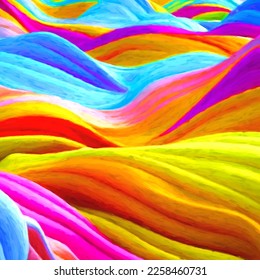 Abstract background of colourful painted waves design