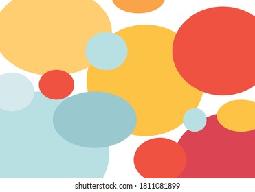 Abstract background of colourful shapes on white.
