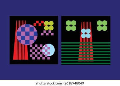 Abstract background colourfull modern form style bauhaus