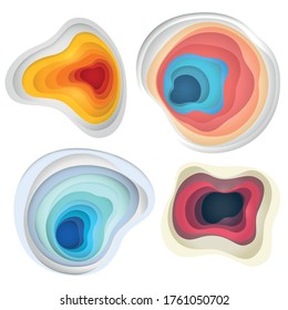 Abstract background with colours paper cut out layers. Vector illustration advertising. Material design. Paper cutting texture. Applicable for business banner, flyer, poster, brochure design element.