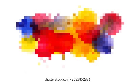 Antecedentes Abstractas. Manchas de Colores. Mosaico digital. Píxel en mosaico.