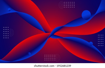 Abstract background with a combination of blue and red to form a dimension.