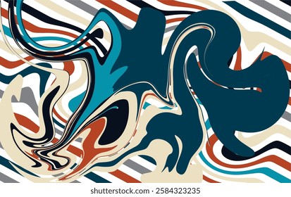 Abstract Background Combination Liquid Wave and Line Vector