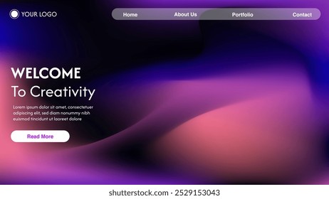 Abstract background combination of orange red and blue in dark seamless and luxury used for product advertising display and website template