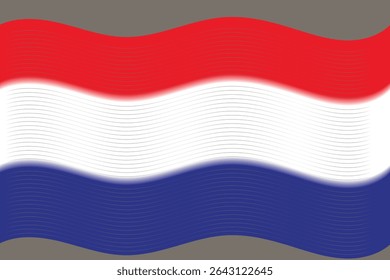 The abstract background with a combination of red, white, and blue depicts the Dutch flag.
