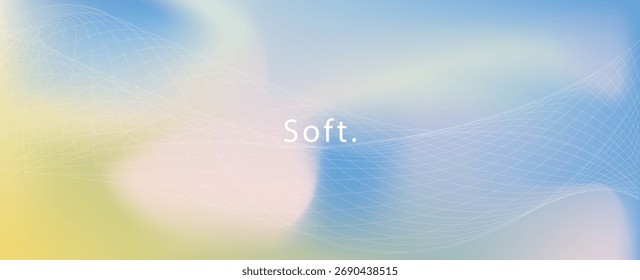 An abstract background combining a soft pastel gradient with a subtle white wireframe wave design element