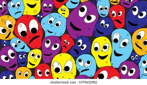 Abstract background from abstract comic faces