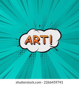Resumen Fondo de fondo Comic pop art líneas de velocidad de fondo semitono de alta calidad con texto emergente y estilo de caricatura con color verde - Vector Illustración eps 10 