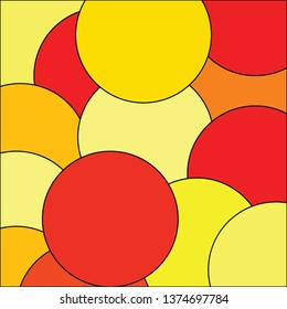 Abstract background with complex pattern of circles in different colors