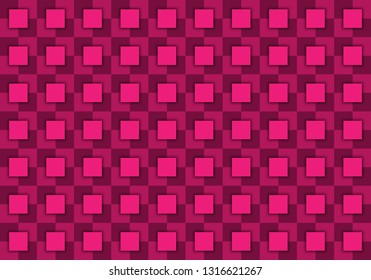 Abstract background composed of squares in pink shades, simple vector widescreen background