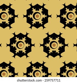 Abstract background, composed of yellow, brown, black seamless pattern