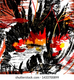 abstract background composition, with paint strokes and splashes, seamless