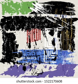 abstract background composition, with paint strokes and splashes, grungy