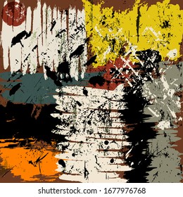 abstract background composition, with paint strokes and splashes, grungy