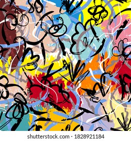 abstract background composition, with paint strokes, splashes and waves