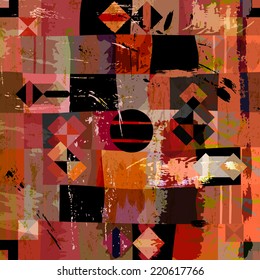 abstract background composition, with paint strokes, splashes and squares