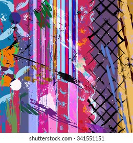 abstract background composition, with paint strokes and splashes
