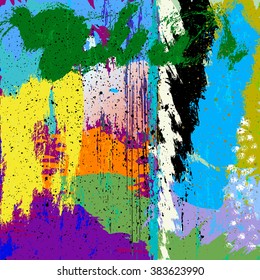 abstract background, composition with paint strokes and splashes