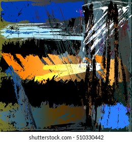 abstract background composition, with paint strokes and splashes
