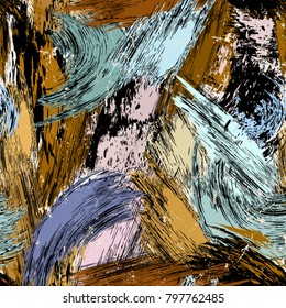 abstract background composition, with paint strokes and splashes, seamless